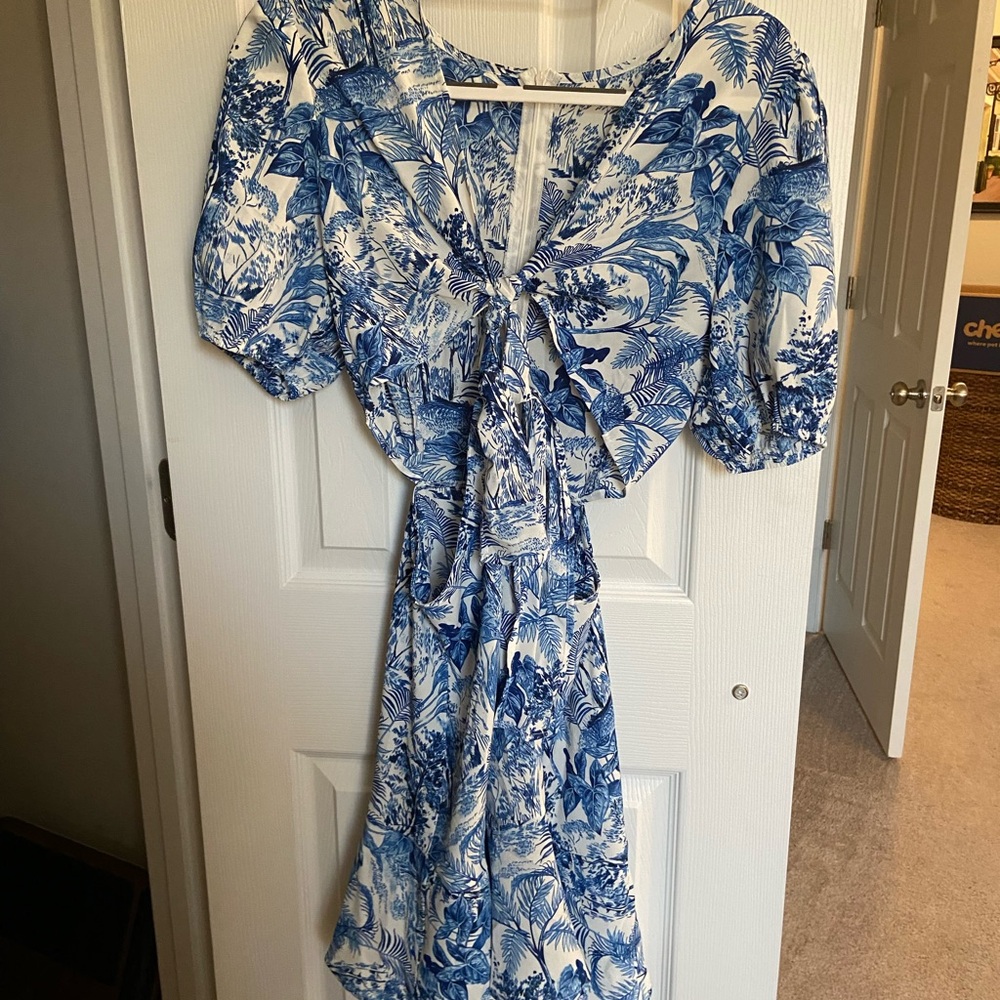 Blue Floral Women's Dress NWT Size M